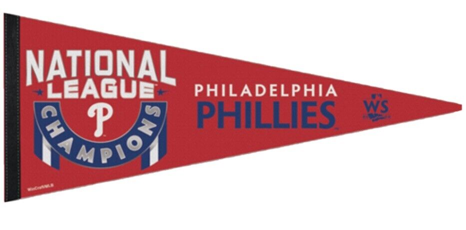 Phillies 2022 national league champions Wincraft Pennant 12”X30”USA Made Quality