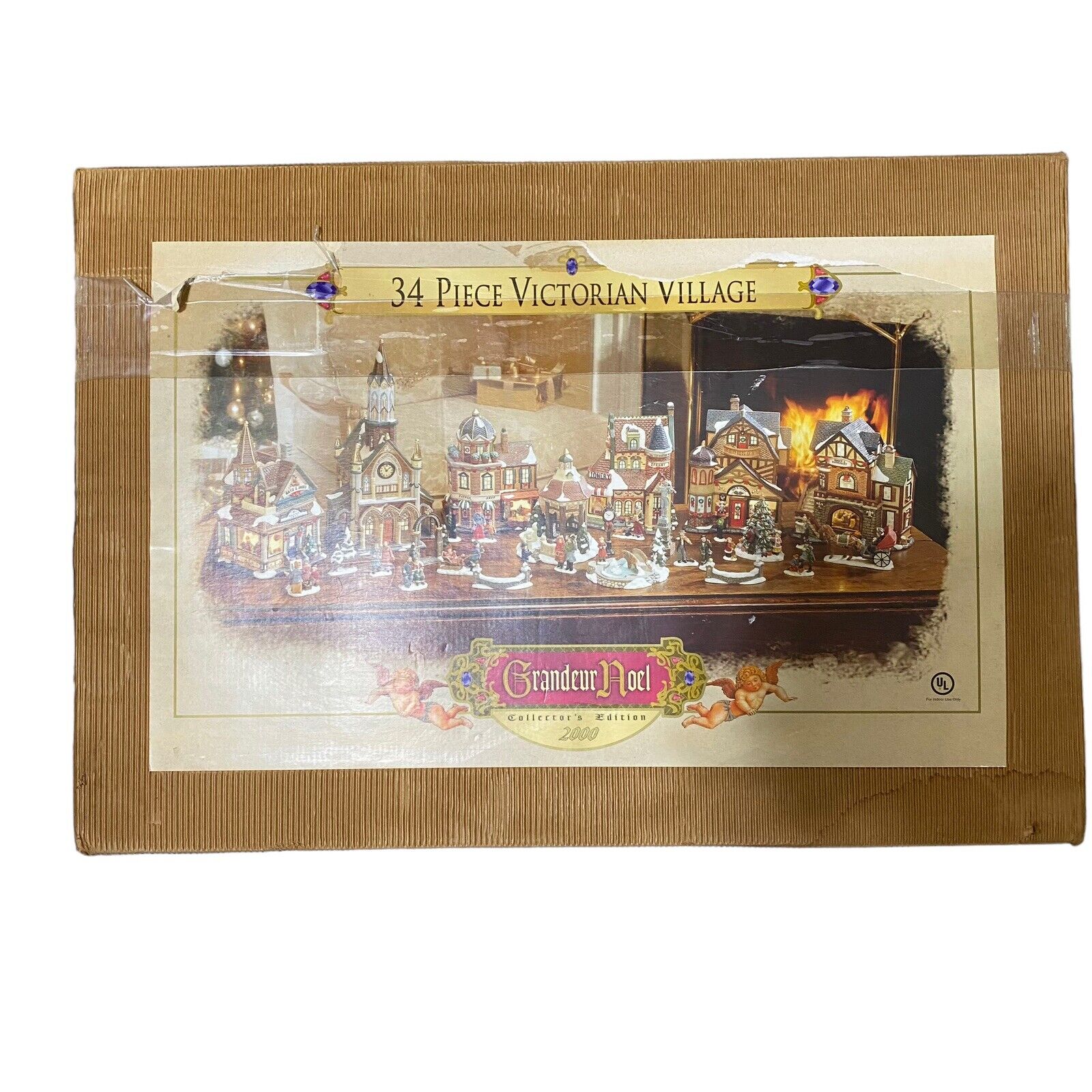 2000 Grandeur Noel Collector’s Edition 34 Pc Victorian Village Set EUC