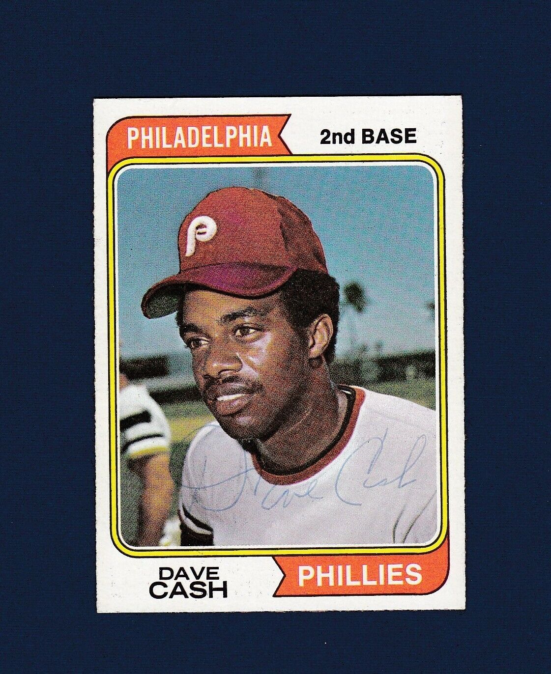 Dave Cash signed Philadelphia Phillies 1974 Topps baseball card