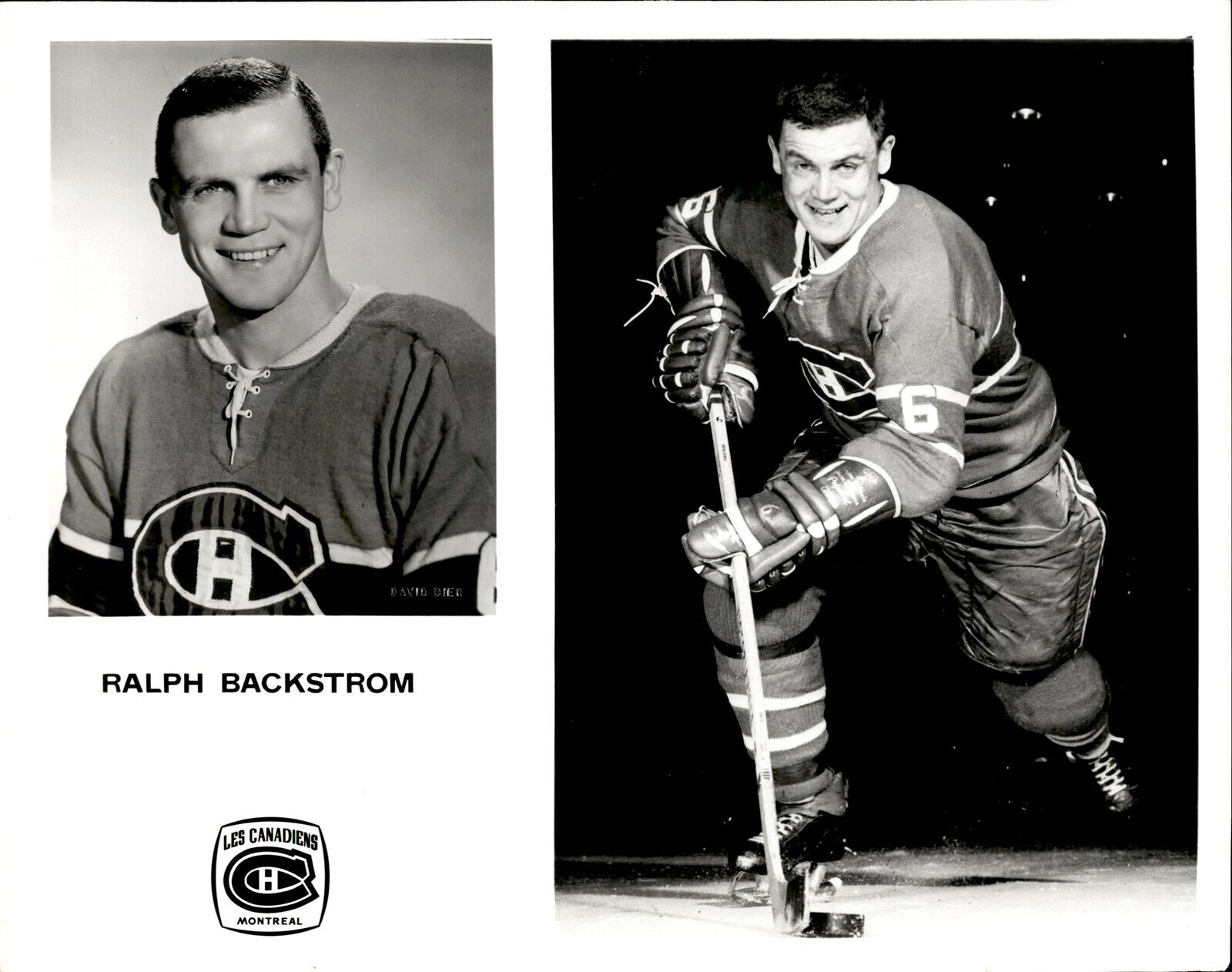 PF8 Original Photo RALPH BACKSTROM 1956-71 MONTREAL CANADIENS NHL HOCKEY CENTER