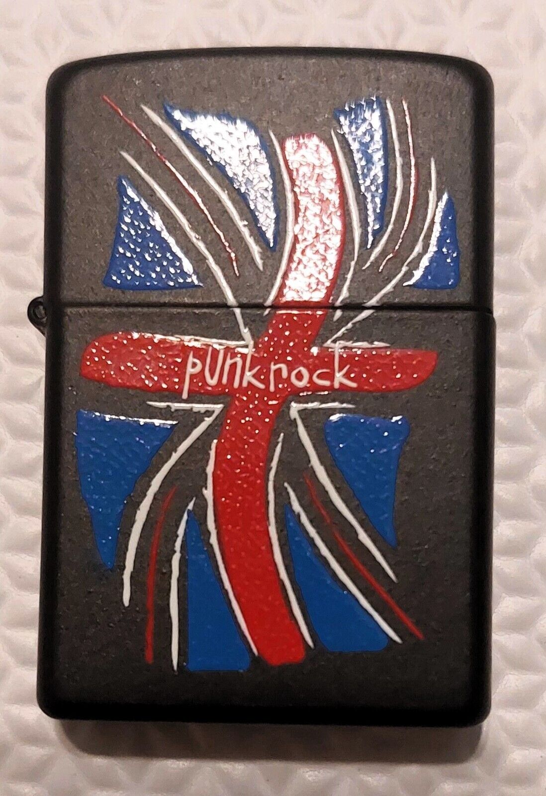 ZIPPO 2007 PUNK ROCK BRITISH FLAG BLACK MATTE LIGHTER R876