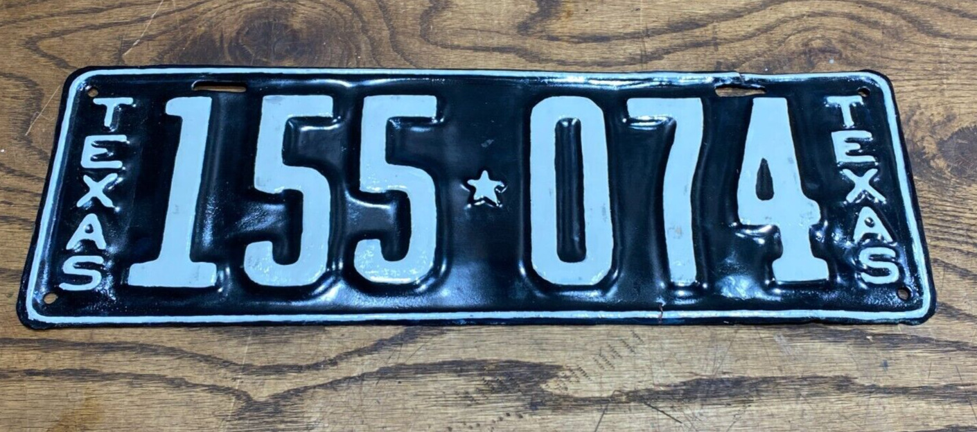 Vintage Texas 1923 Automobile License Plate 155*074 ~ Tex Car Tag T A