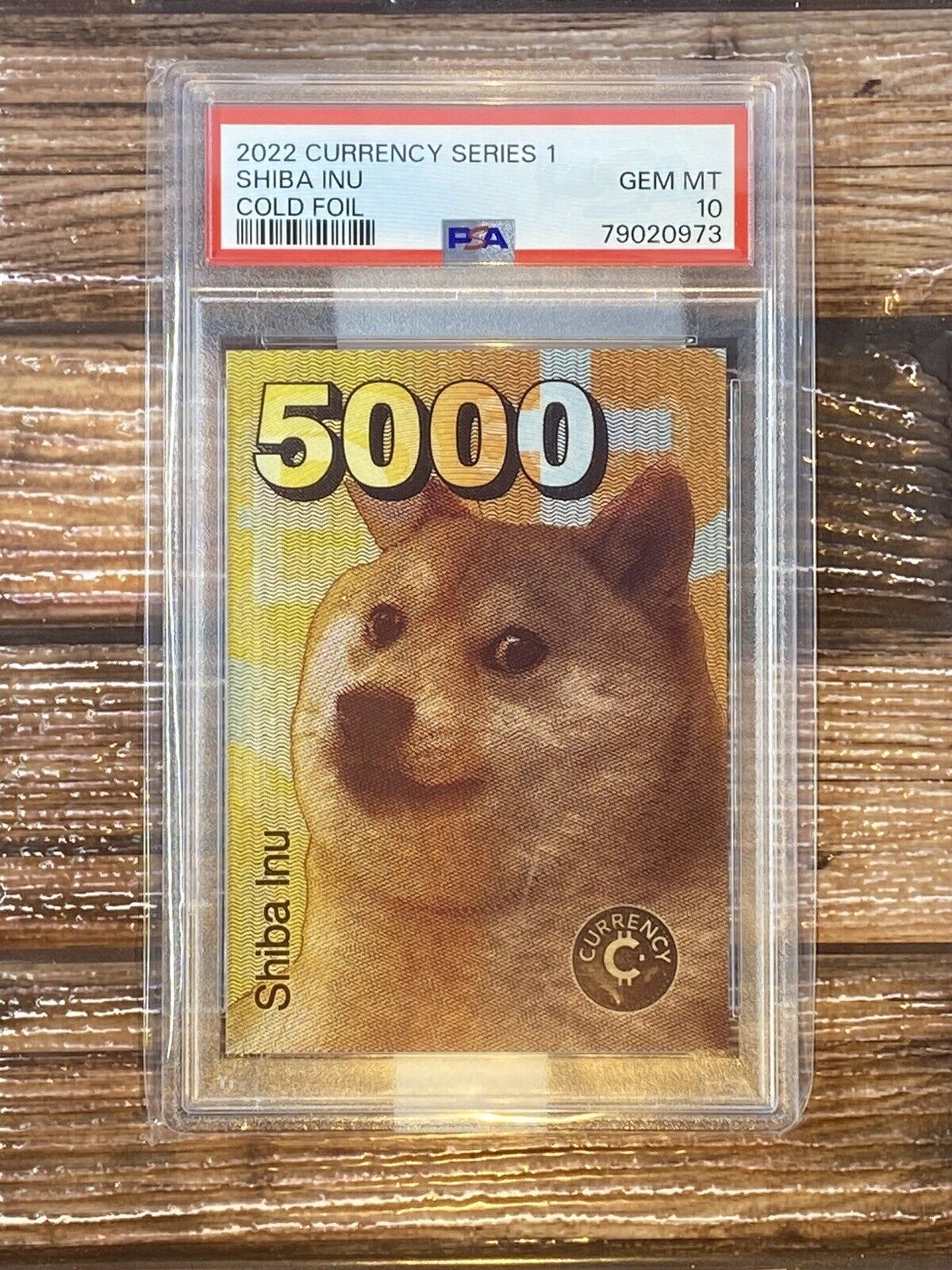 2022 Cardsmith Currency Series 1 Shiba Inu Cold Foil PSA 10