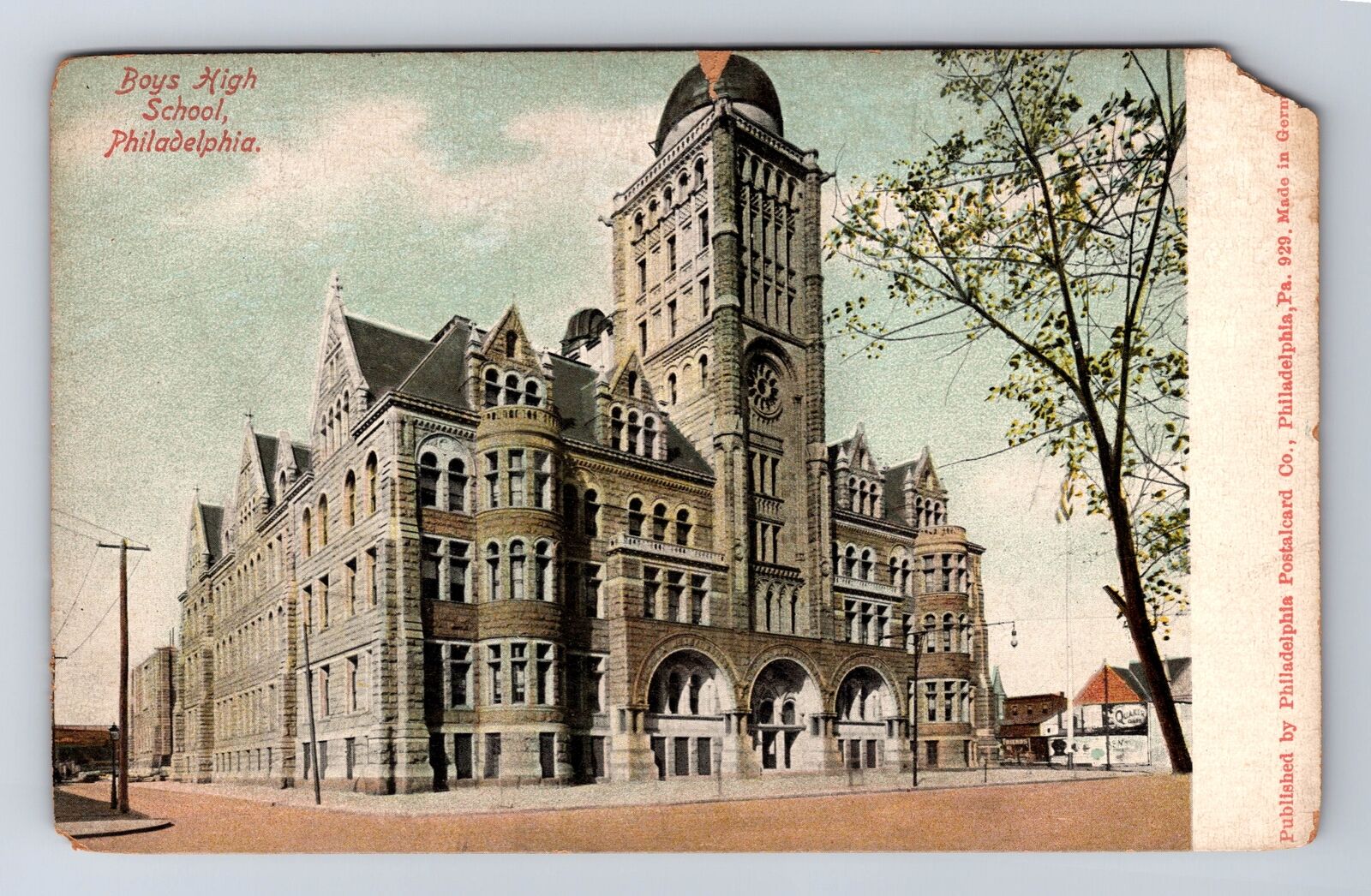 Philadelphia PA-Pennsylvania, Boys High School, Antique, Vintage Postcard