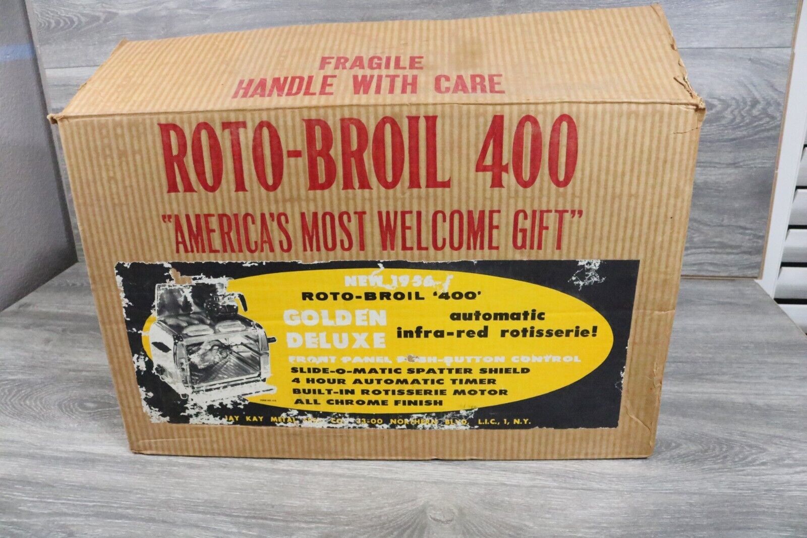 1950's Roto-Broil Royal 400 Rotisseri Open Original Box New