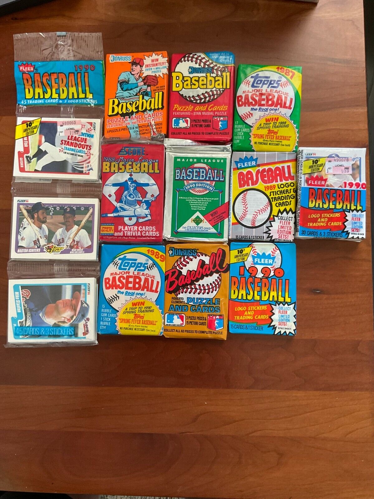 GIGANTIC SALE OF 204 OLD UNOPENED BASEBALL CARDS IN PACKS 1990 AND EARLIER
