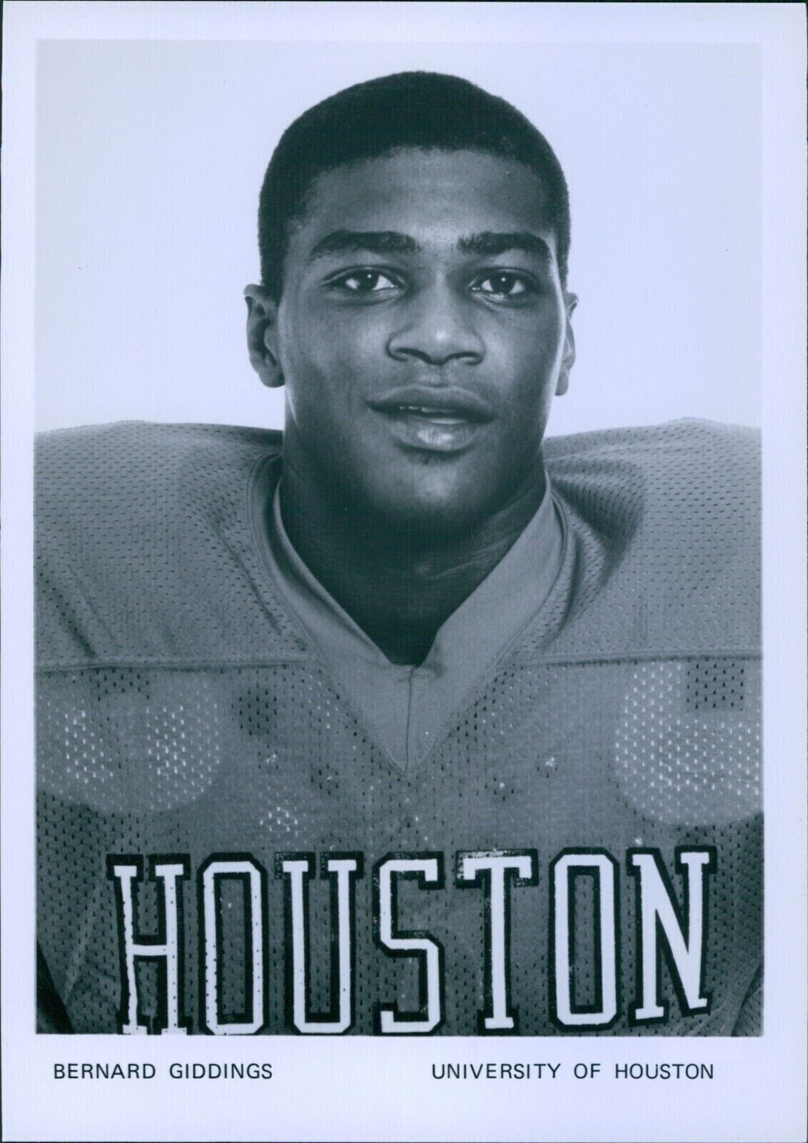 1987 Football Bernard Giddings Player At The University Of Houston 5X7 Photo