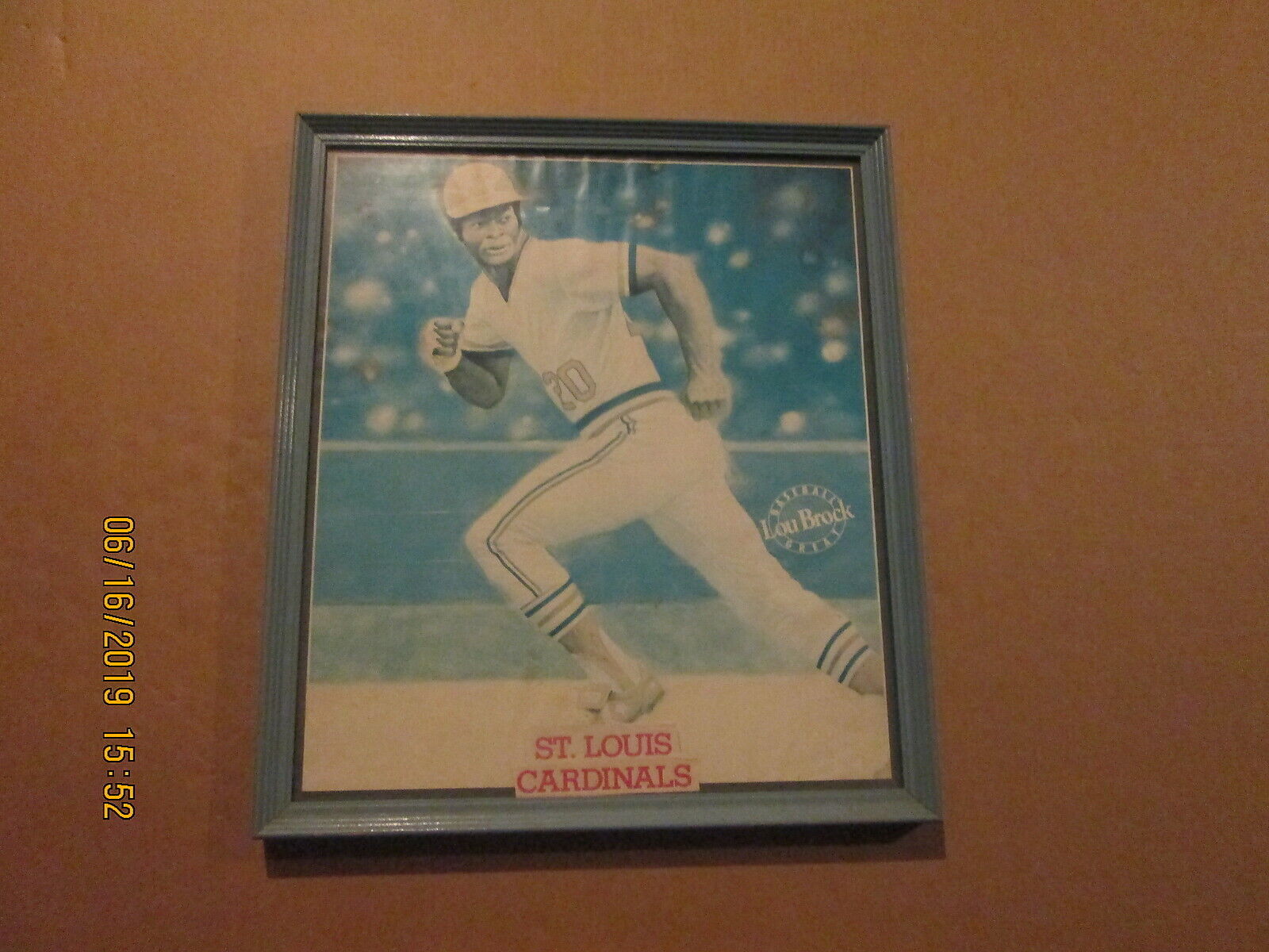 MLB St.Louis Cardinals Vintage 1970\'s #20 Lou Brock 16x20 Framed Baseball Photo