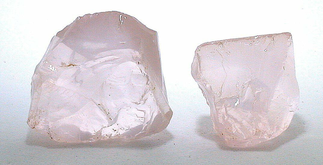 44.3 Gram Two NO DYE Transparent Facet Grade Rose Quartz Gem Gemstone Rough ERR5