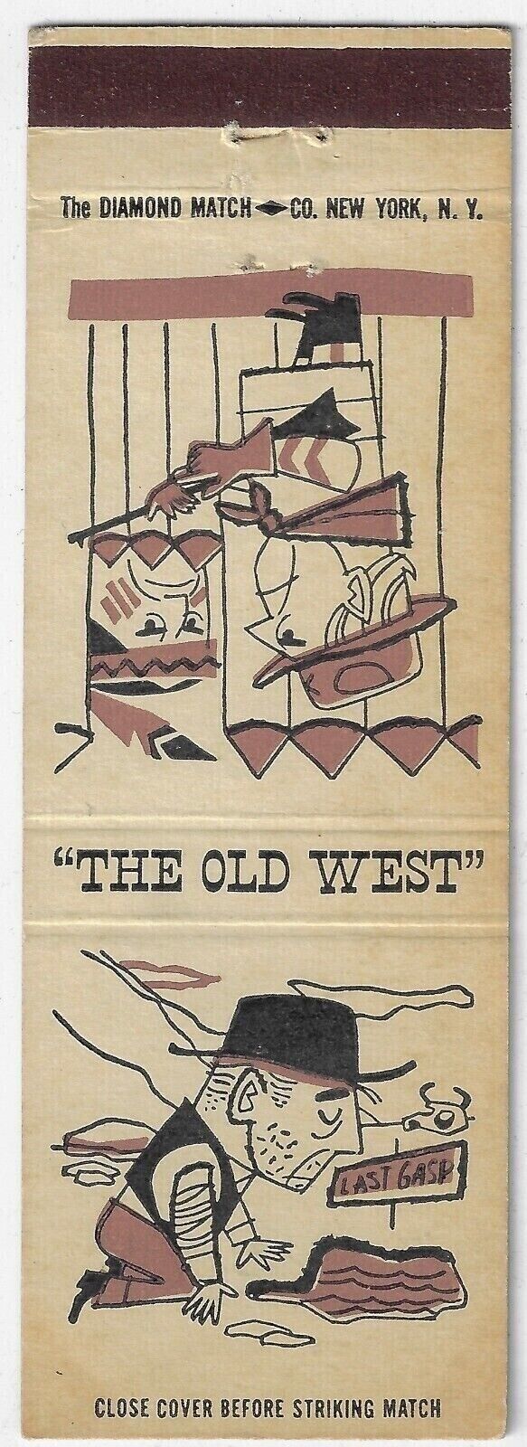 Old West Series Bad Guys Manumark 1962 -63 FS Empty Matchcover