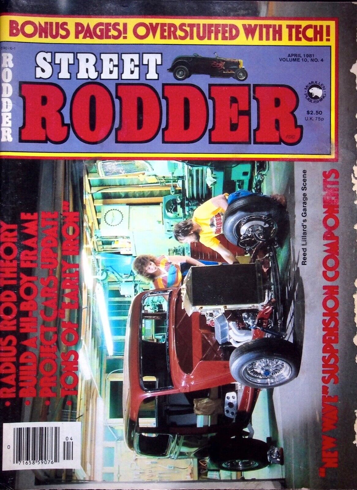 REED LILLARD'S GARAGE SCENE -  STREET RODDER MAGAZINE, APRIL 1981/VOL 10, NO. 4