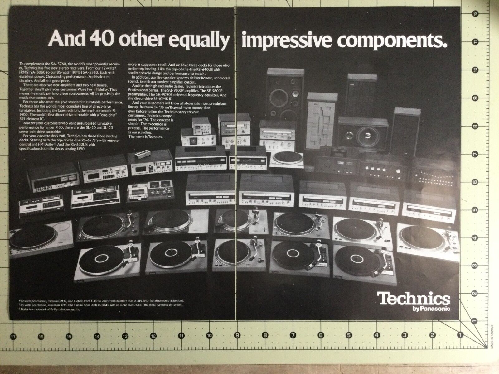 Rare Technics 1976 Stereo Component Lineup SA-5760 3-Page Magazine Advertisement