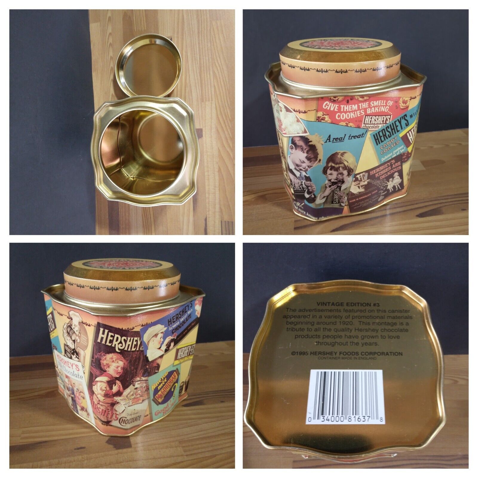 1 Vtg Hershey's Chocolate Tin Box Choice 1995 #3 / #4, 2000 #2 / #4 Collectibles