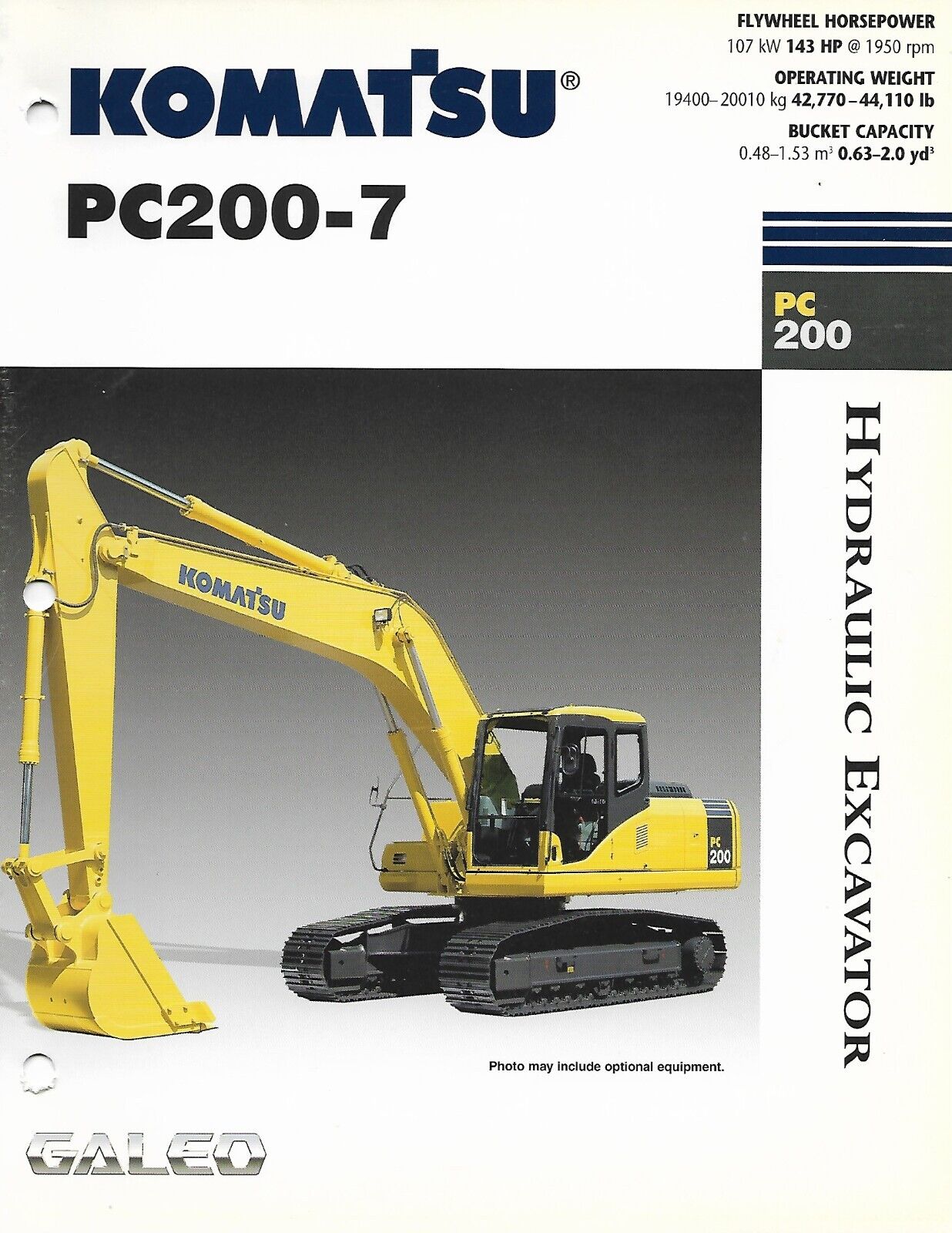 Equipment Brochure - Komatsu - PC200-7 - Hydraulic Excavator - 2003 (E8164)