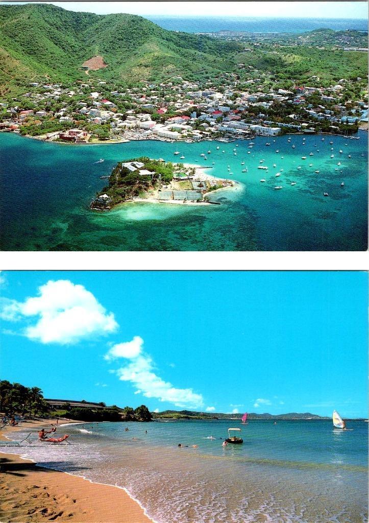 2~4X6 Postcards St Croix, US Virgin Islands  HOTEL ON THE CAY & BUCCANEER BEACH