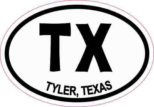 3X2 Oval TX Tyler Texas Sticker Vinyl Travel Hobby Vehicle Decal Cup Stickers