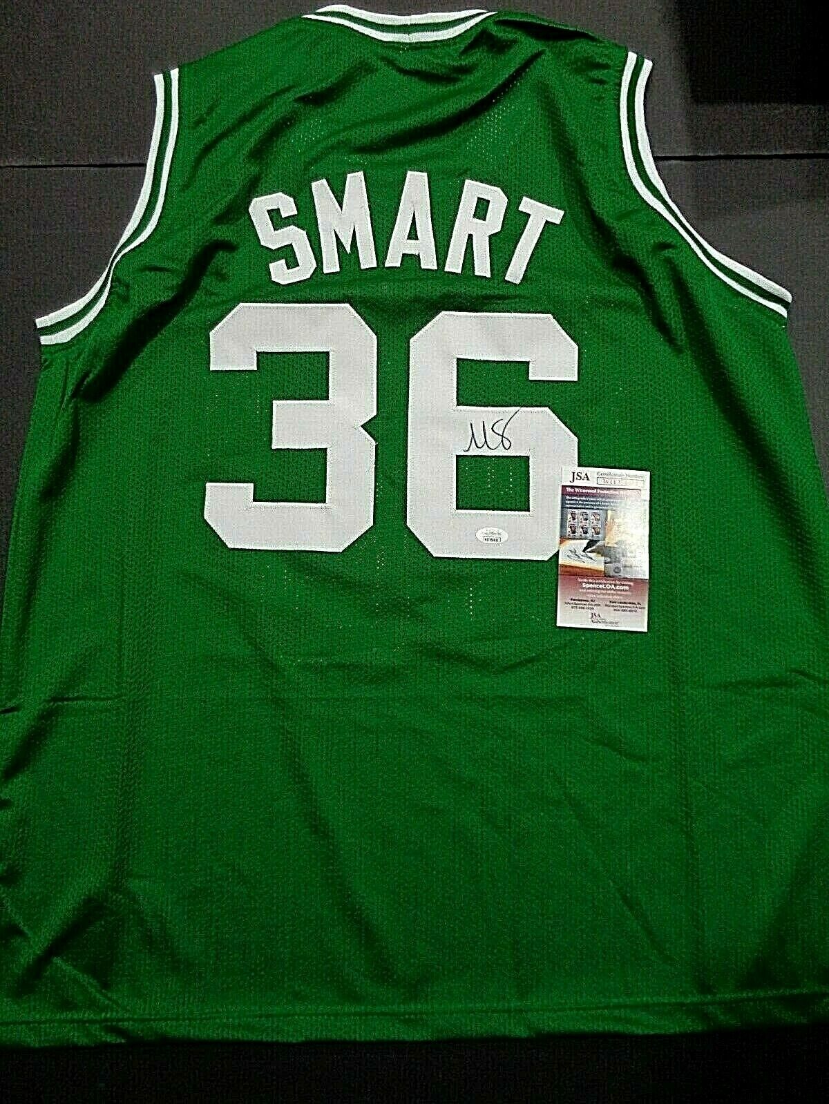 Marcus Smart Boston Celtics Autographed Custom Style Jersey Coa-JSA+