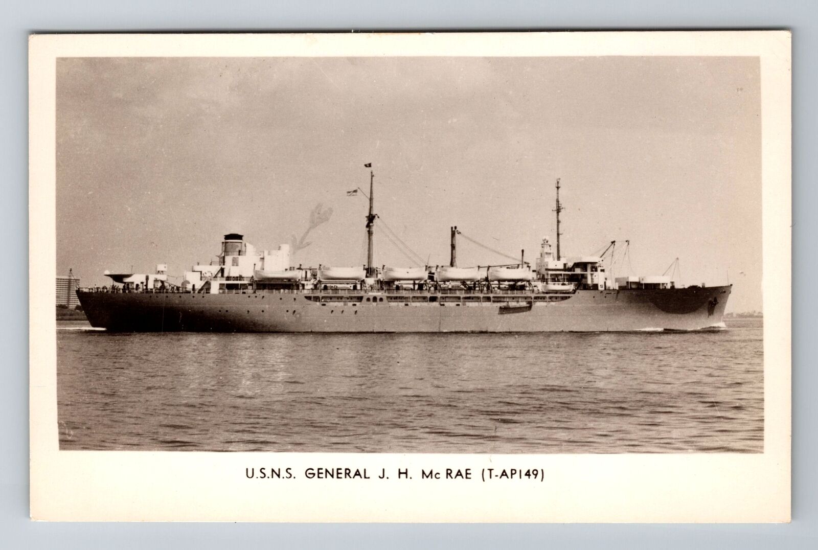 RPPC: Real Photo of USNS General J H McRae, US Navy, Vintage Postcard
