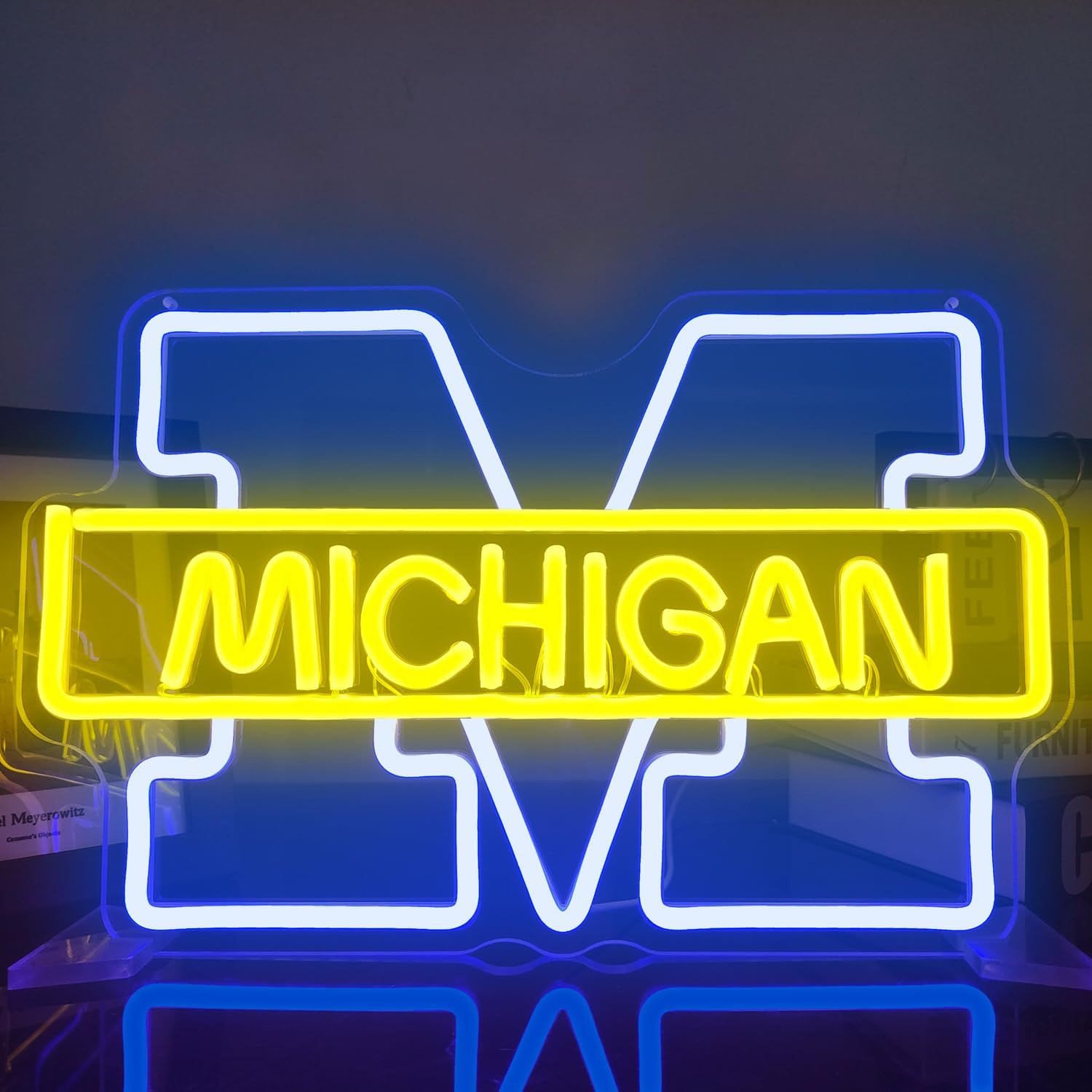 Michigan Neon Sign Dimmable LED Signs Neon Lights for Bedroom Wall City Name Lig