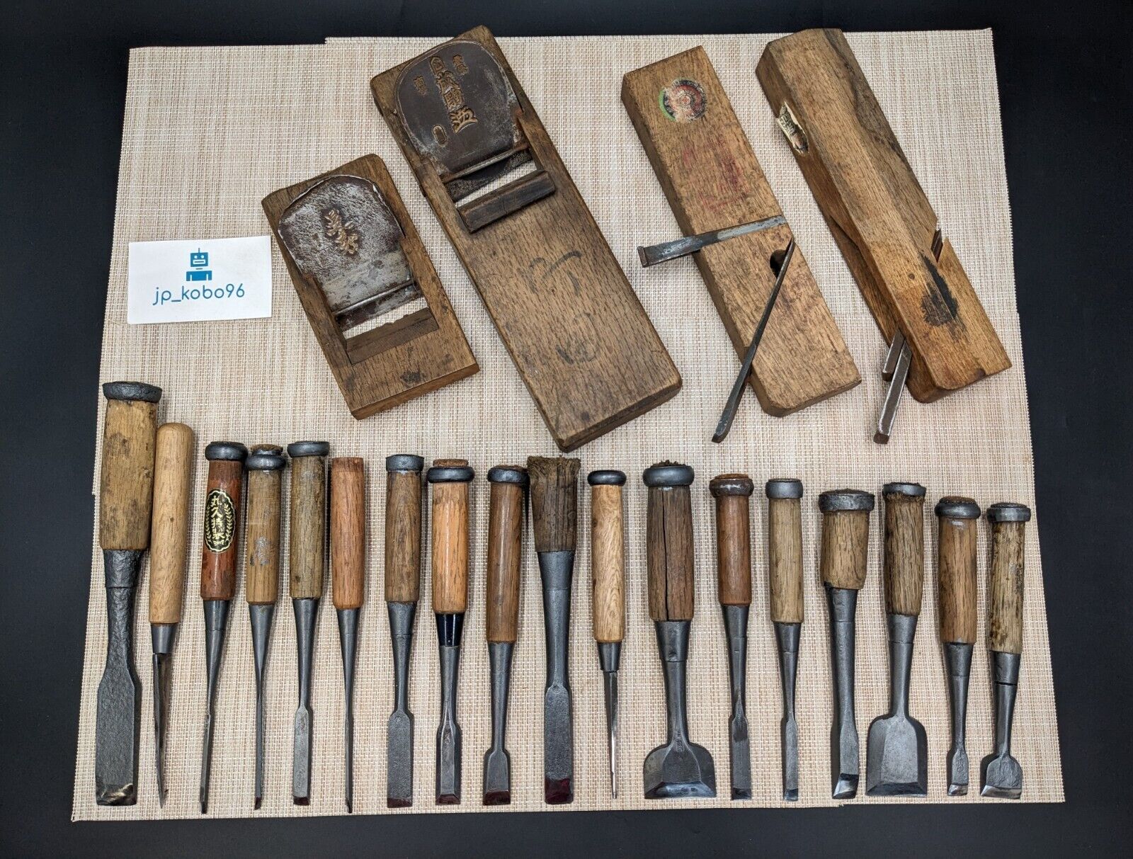 Japanese Chisel Nomi Carpenter Tool Set of 18 & 4 Plane Kanna Hand Tool#1182