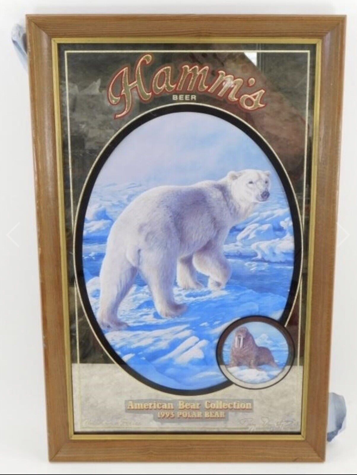 Hamm’s POLAR BEAR 1993 - Hamm\'s Beer Mirror 24”x15” Vintage Mancave Bar