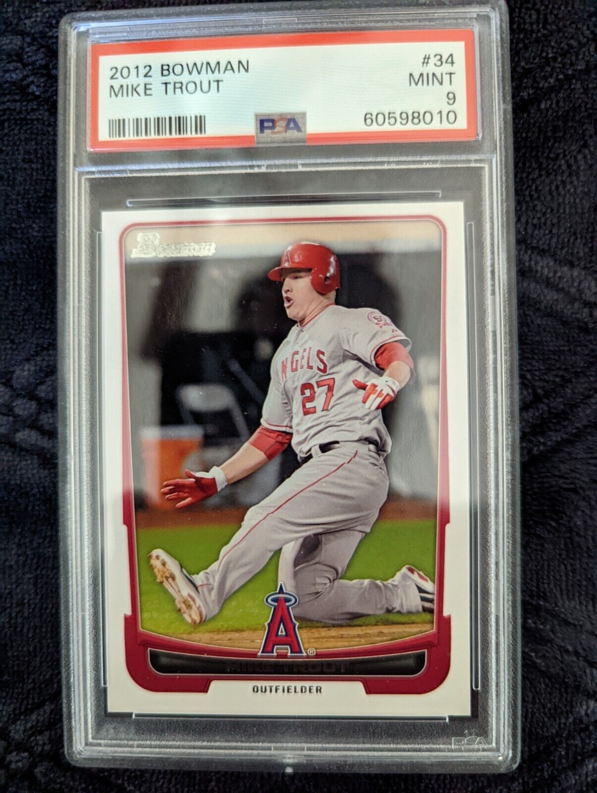 2012 Bowman MIKE TROUT #34 Angels 2nd Year PSA 9 GOAT
