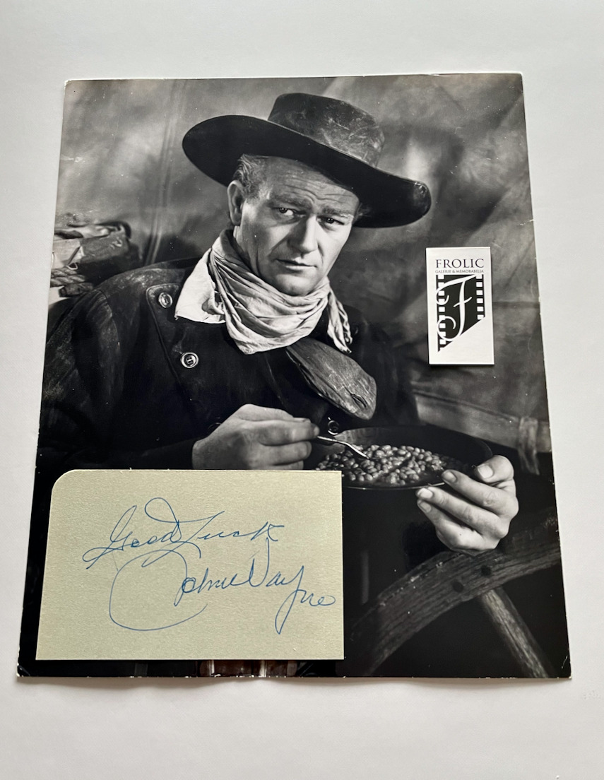 JOHN WAYNE Signed Cut/ Autograph & original Globe Photo ACA Full (LOA) U.S. ICON