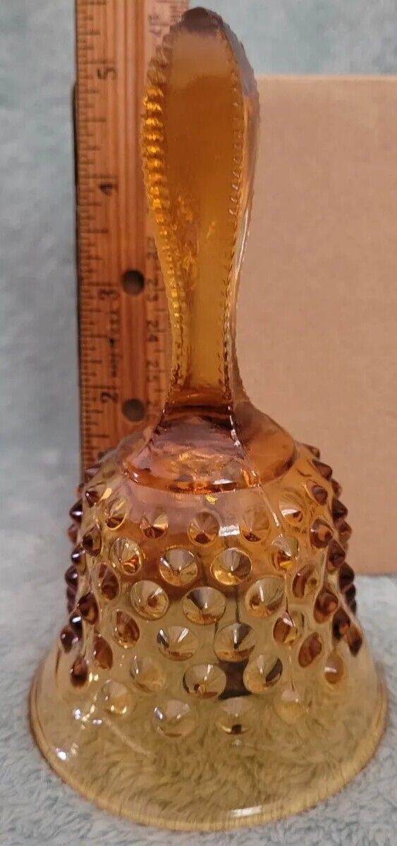 Vintage Hobnail amber glass bell