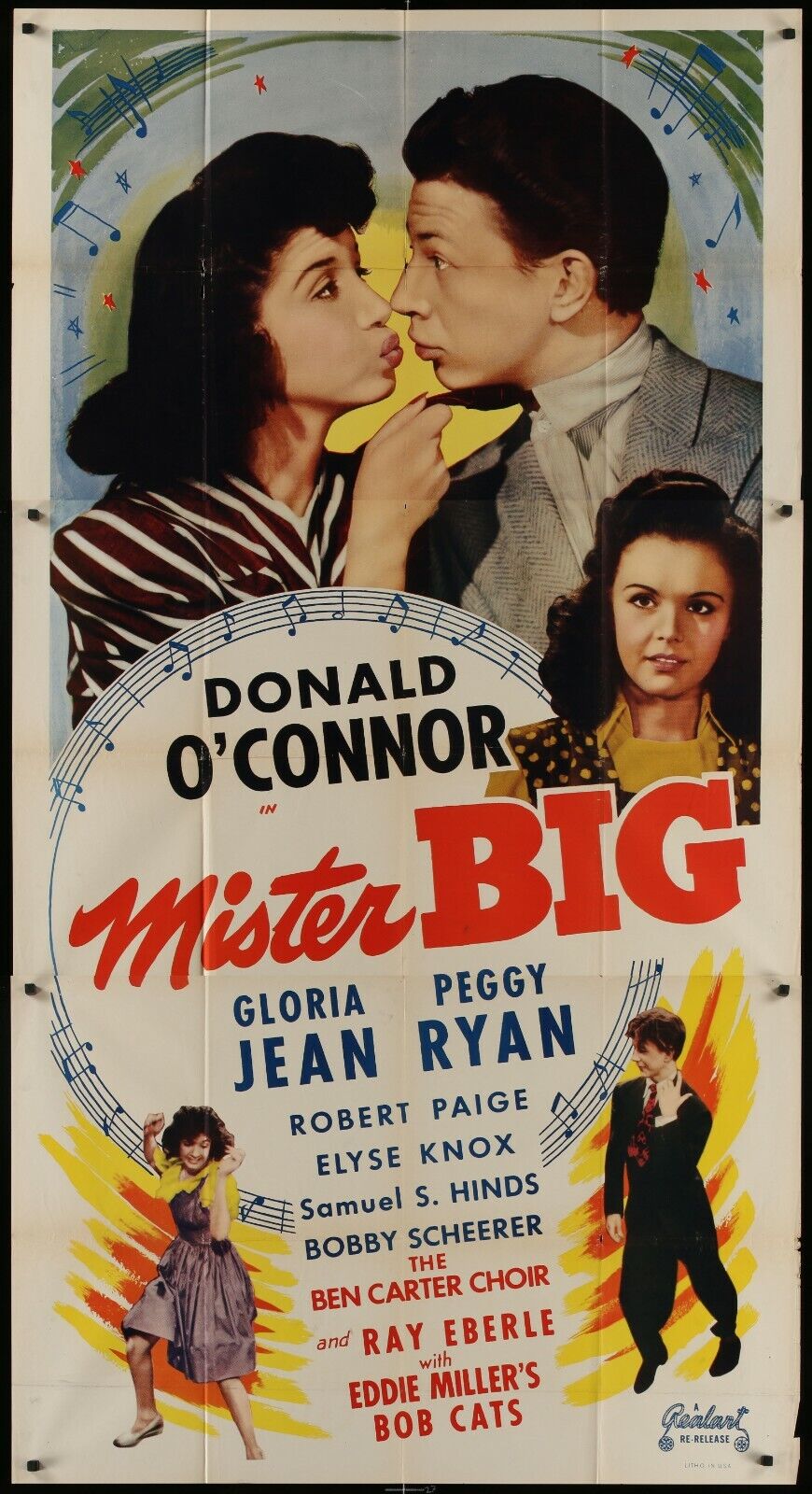 MR BIG Donald O\'Connor HUGE ORIGINAL 1949  3-SHEET Movie Poster 41 x  81