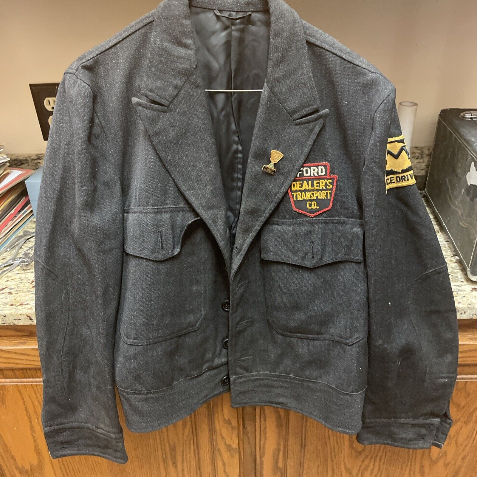1950’s? Ford Motor Dealer Transport Official Drivers Jacket With Patches And Pin