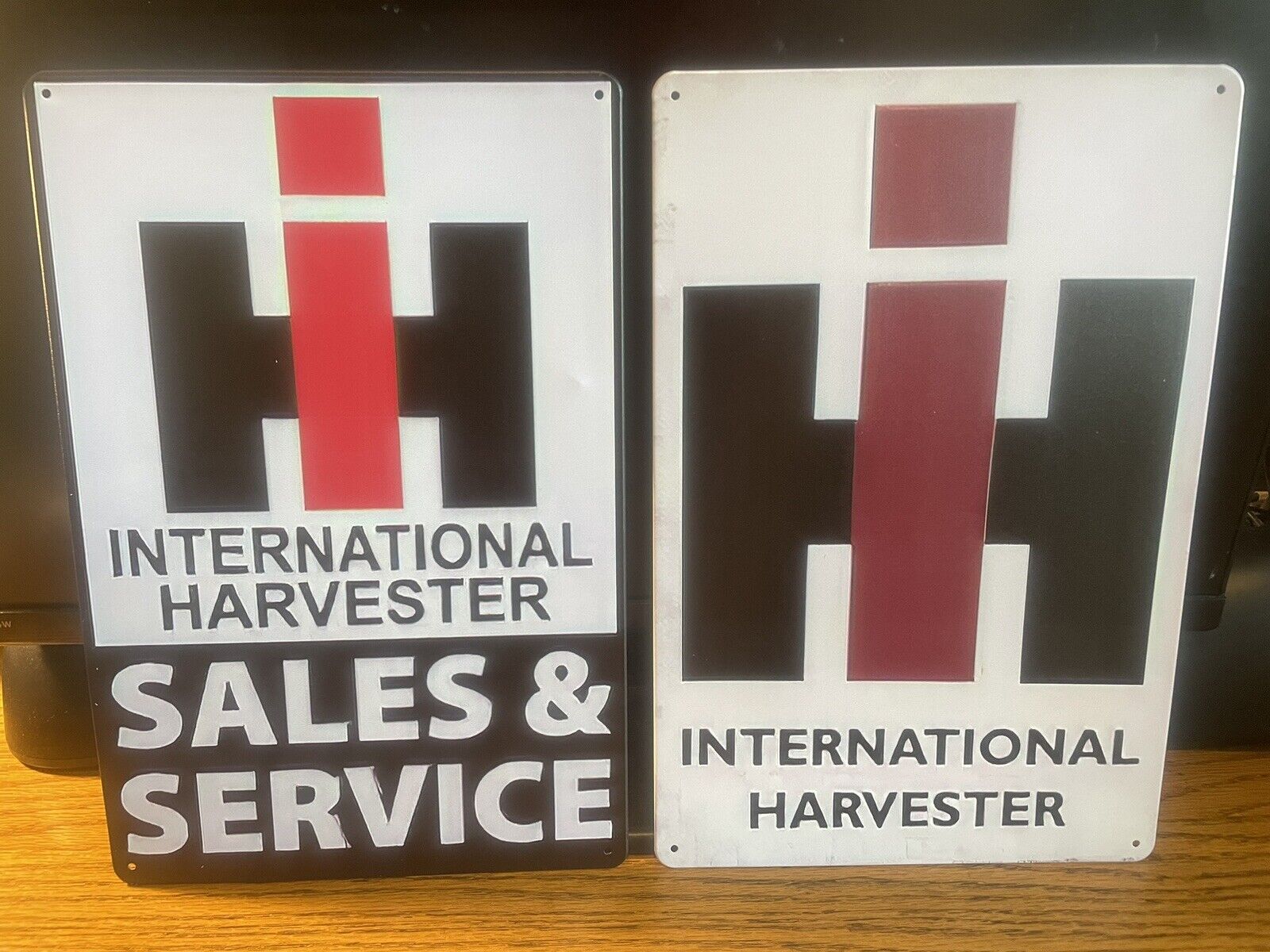 2-IH INTERNATIONAL HARVESTERS TRACTOR METAL SIGNS NIP 8”x12” FOR SHOP OR DRIVE