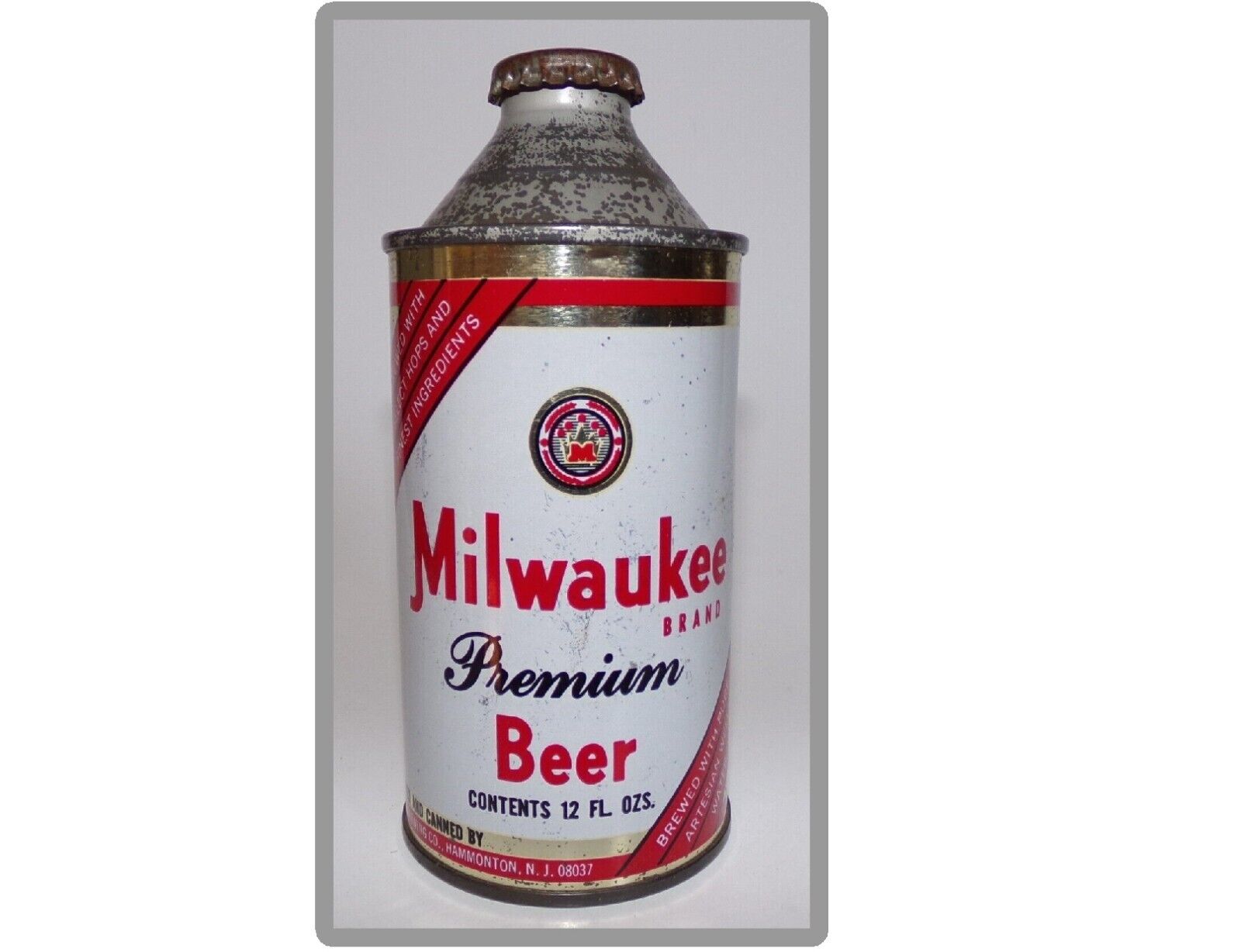 Vintage  Milwaukee Premium Cone Top Beer Can  Refrigerator /  Tool Box  Magnet