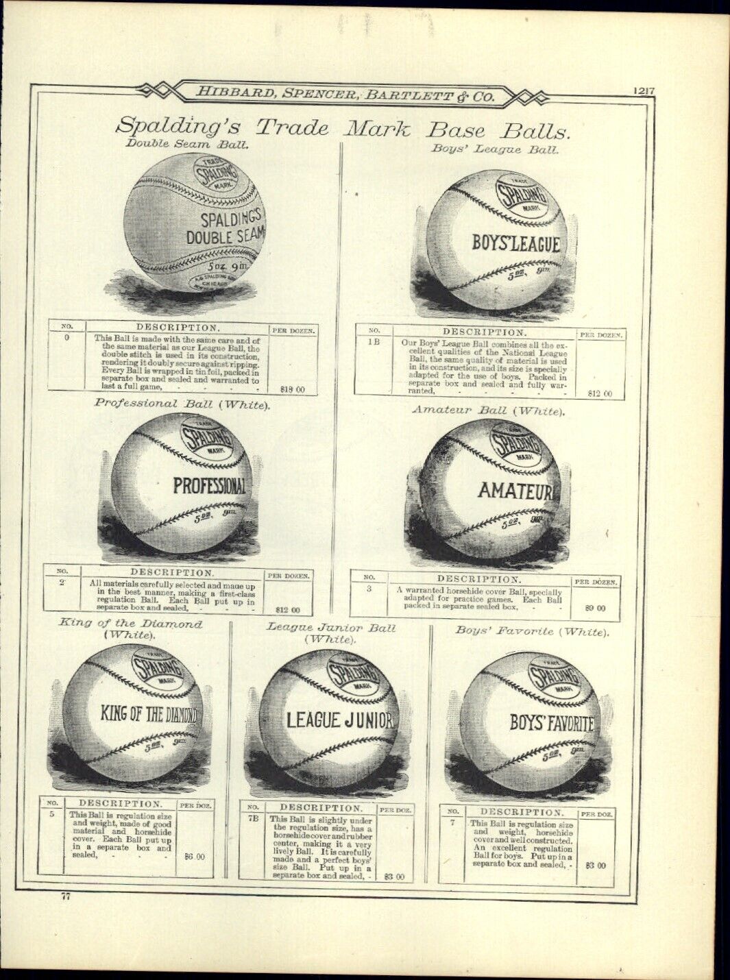 1895 PAPER AD Vintage Antique Spalding Baseballs King Of The Diamond 