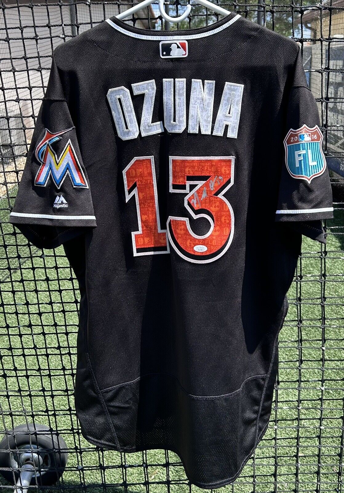 Marcell Ozuna Game Used Worn Signed Autographed Jersey Marlins MLB Superstar JSA