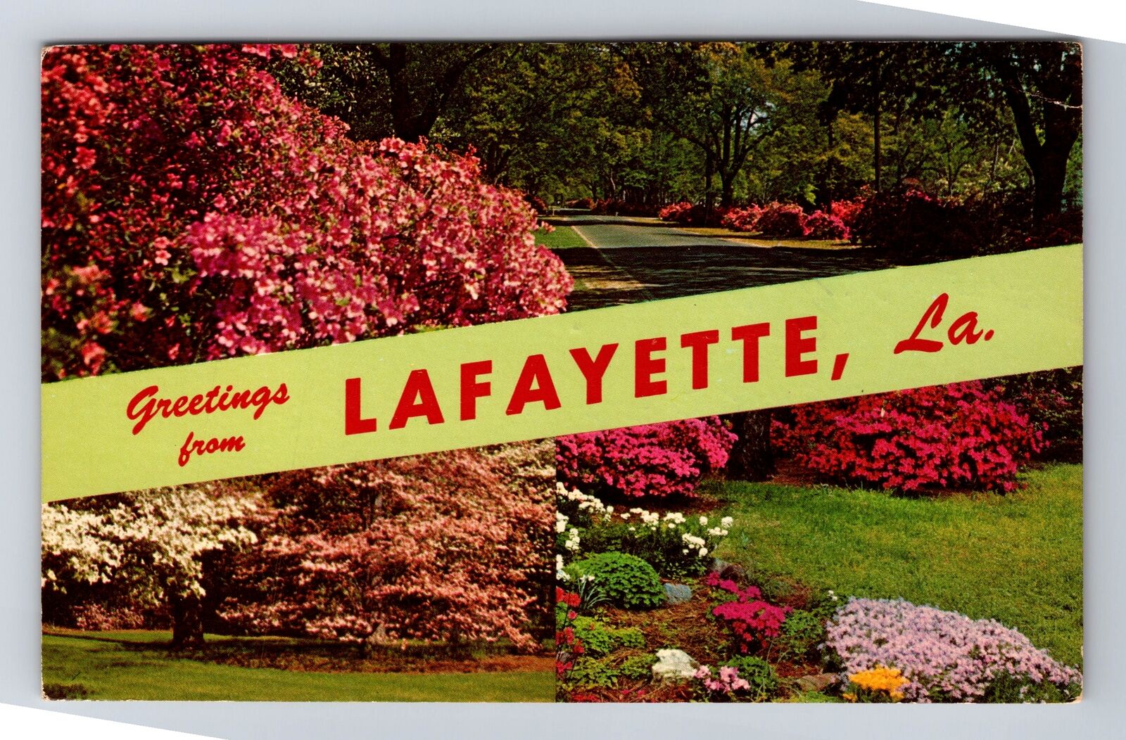 Lafayette LA- Louisiana, General Banner Greetings Antique Vintage c1970 Postcard