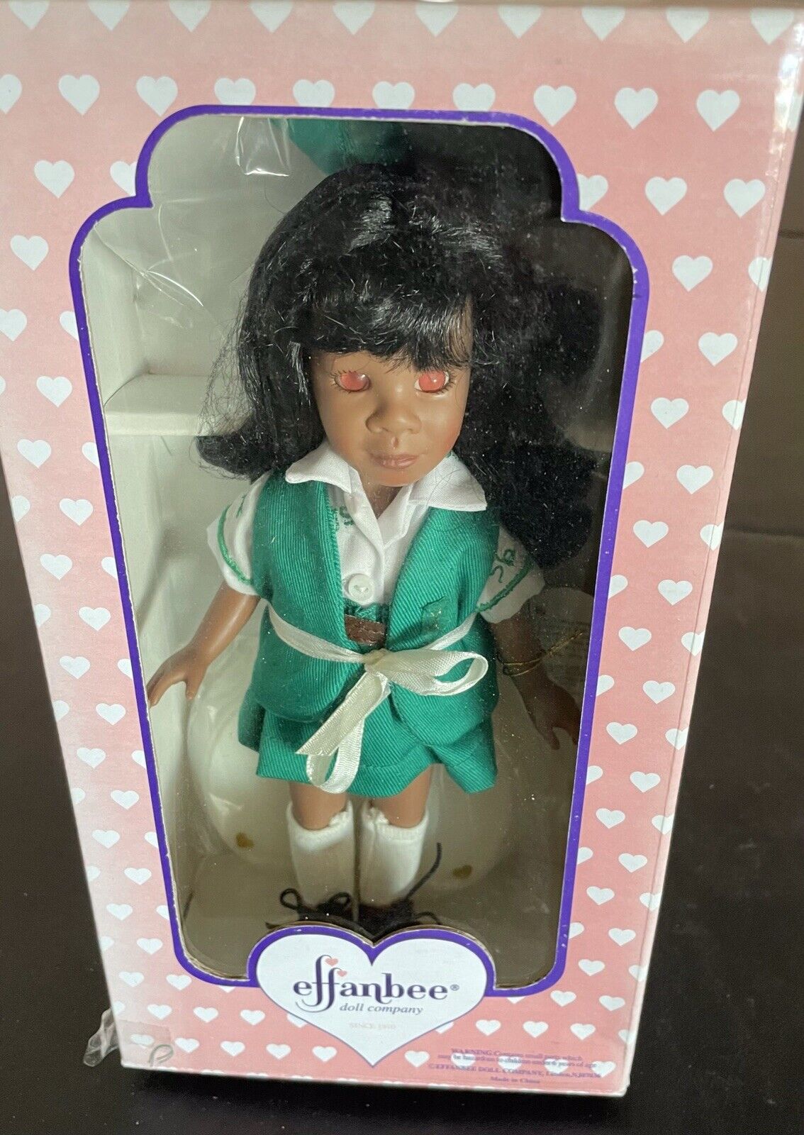 REDUCED NEW Vintage JUNIOR GIRL SCOUT EFFANBEE DOLL AFRICAN-AMERICAN W/STAND