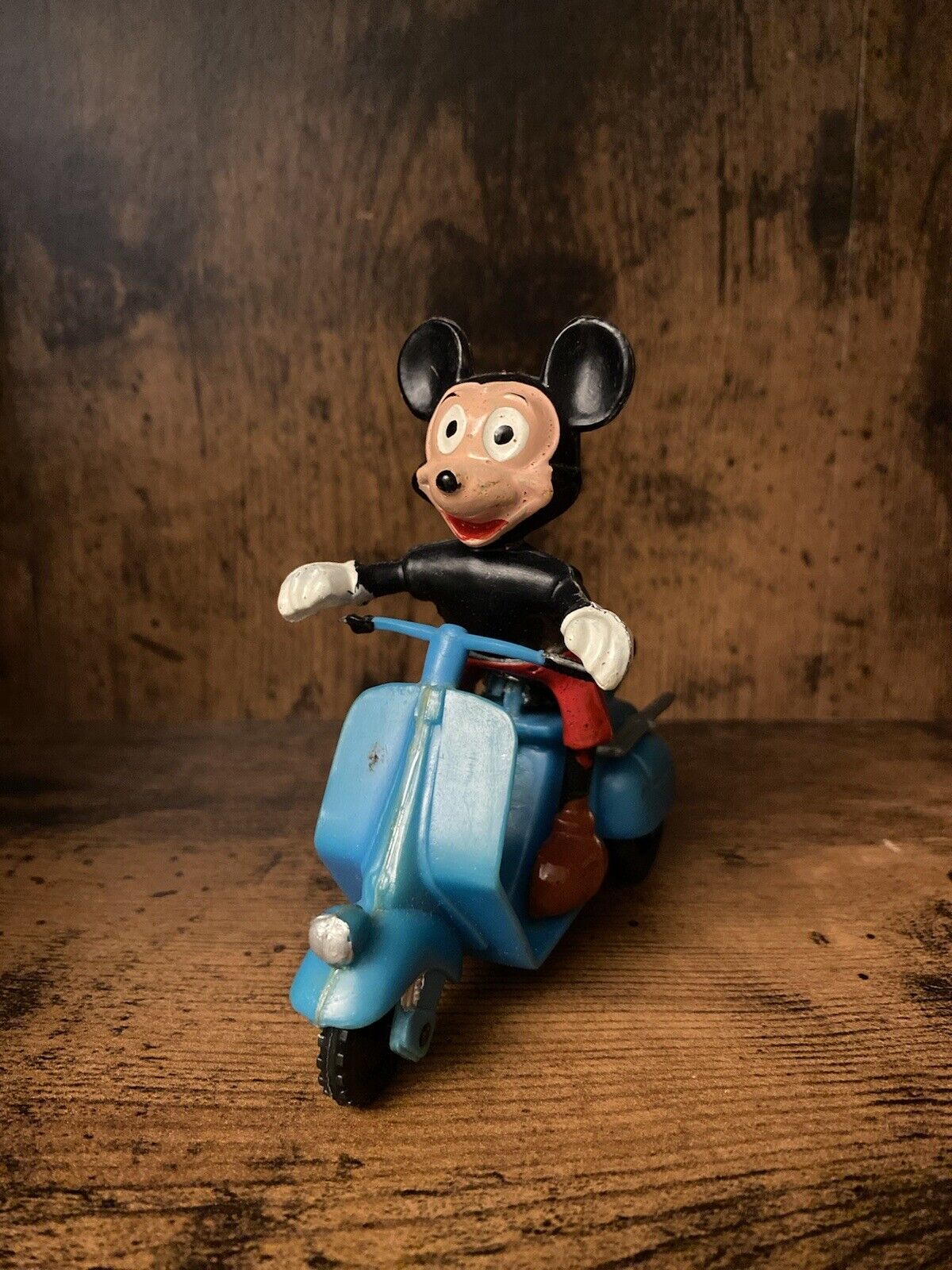 Vtg MARX Plastic Mickey Mouse Friction Vespa Lambretta Scooter Disney