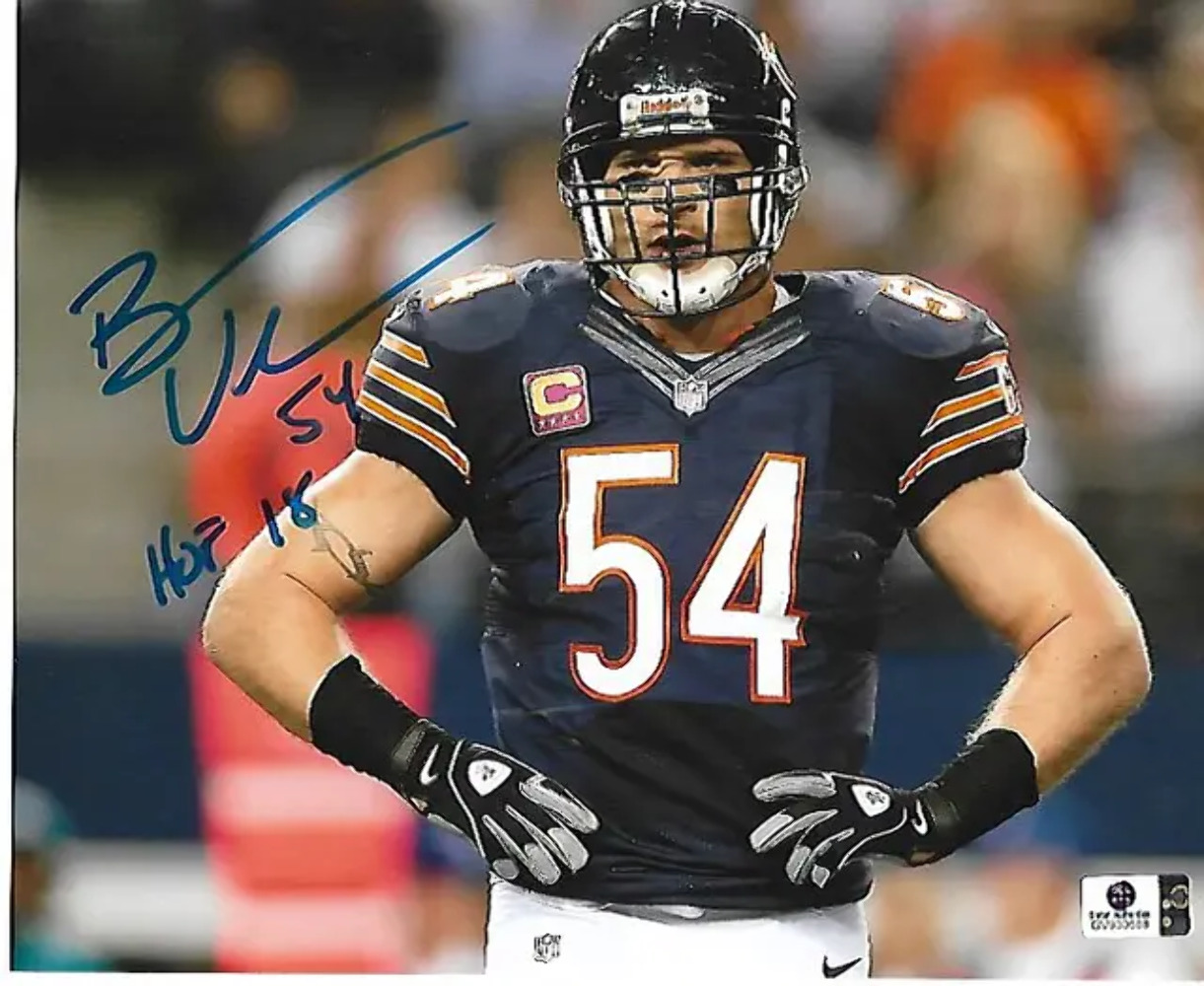 Brian Urlacher Chicago Bears Autographed 8x10 Photo GA coa