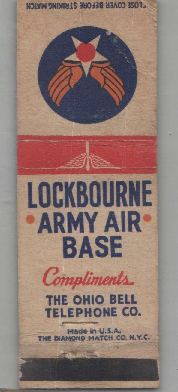 Matchbook Cover - Military Lockbourne Army Air Base Ohio Bell Telephone Co