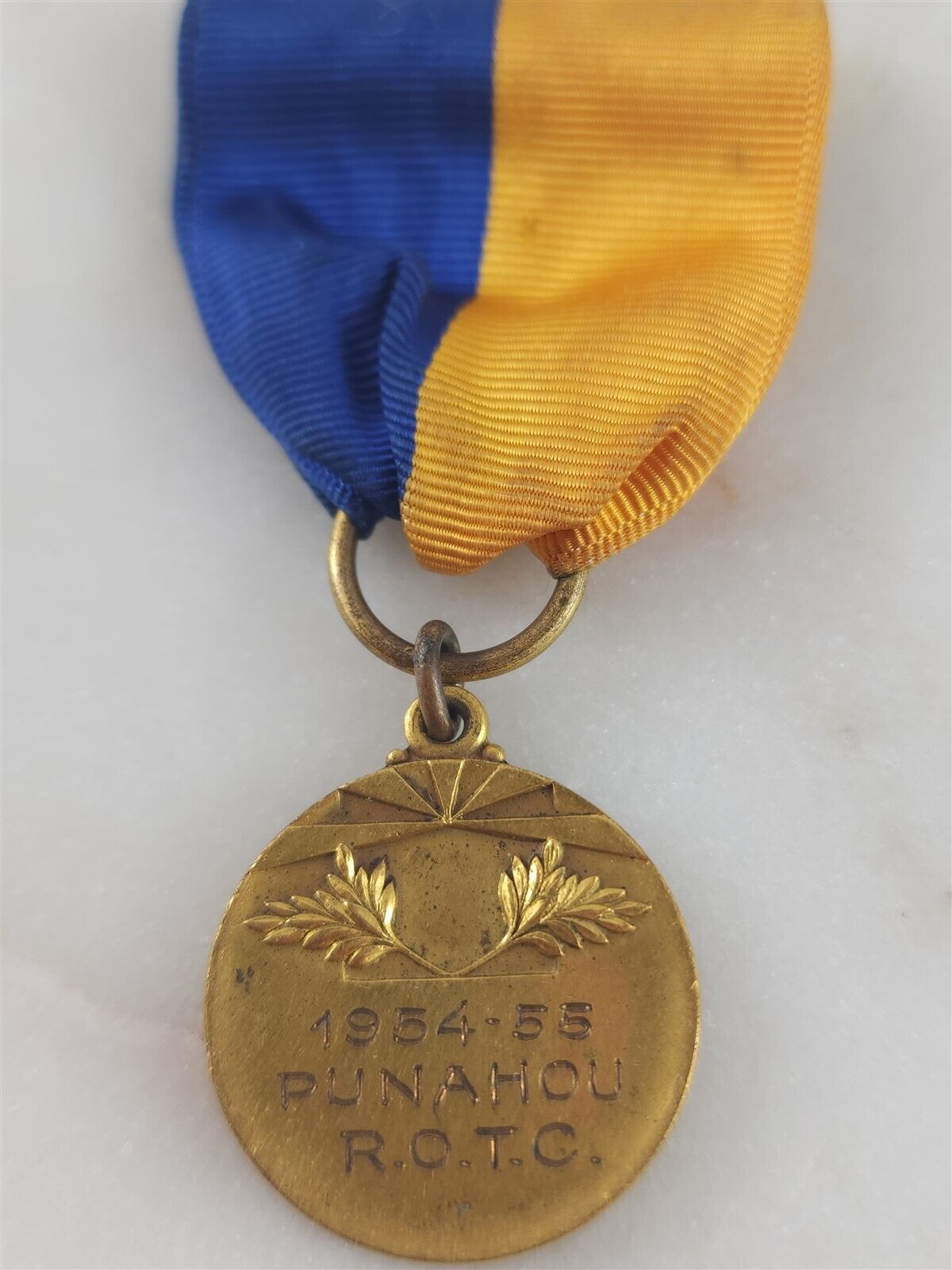 Vintage 1954-55 Punahou R.O.T.C. Best Squad Leader Medal Pin 9.7 Grams