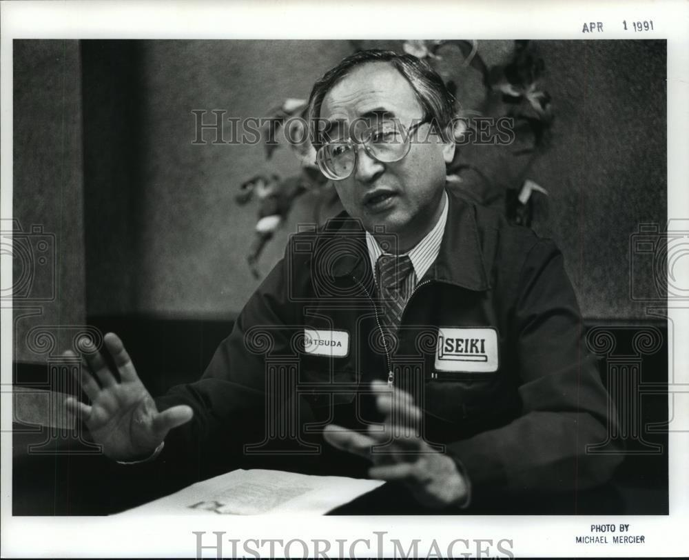 1991 Press Photo Kozo Matsuda, General Manager of Hitachi Seiki USA - ahta01175