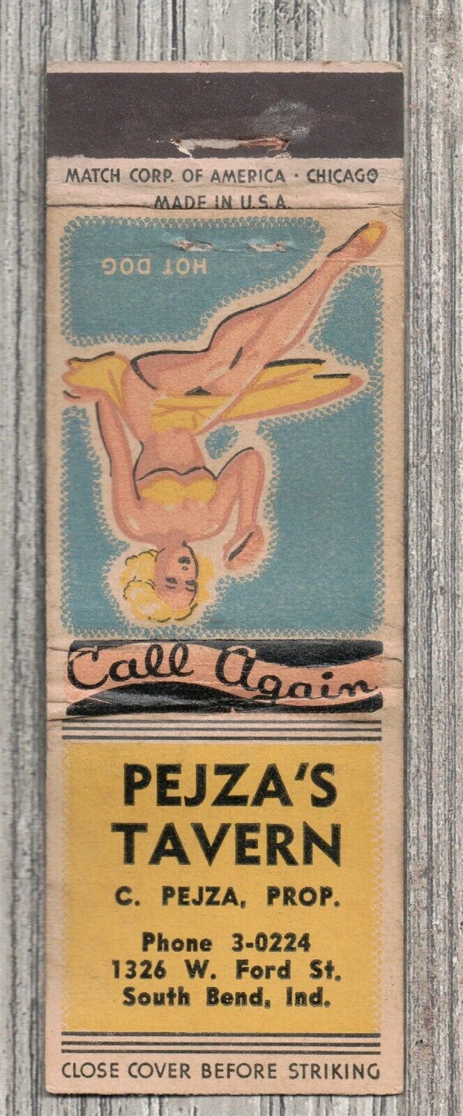 Matchbook Cover-Pejza's Tavern South Bend Indiana-9942