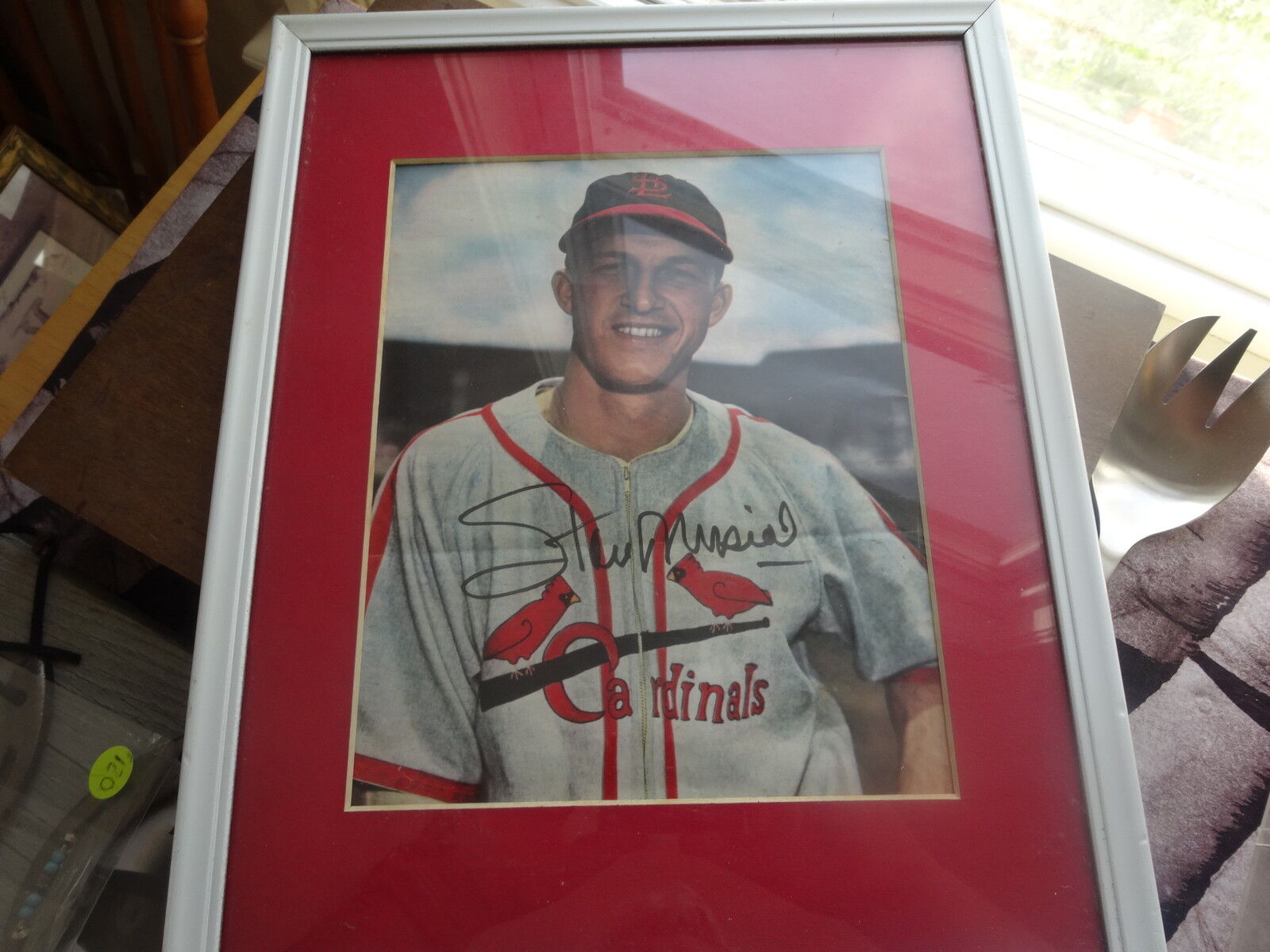 SIGNED STAN MUSIAL MAGAZINE PHOTO MATTED AND FRAMED ST. LOUIS CARDINALS