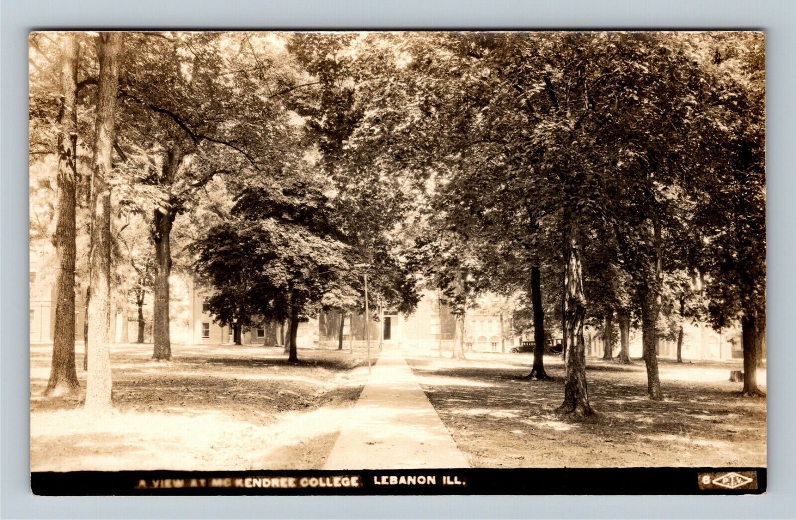 RPPC Lebanon IL-Illinois, Campus at McKendree College c1931 Vintage Postcard