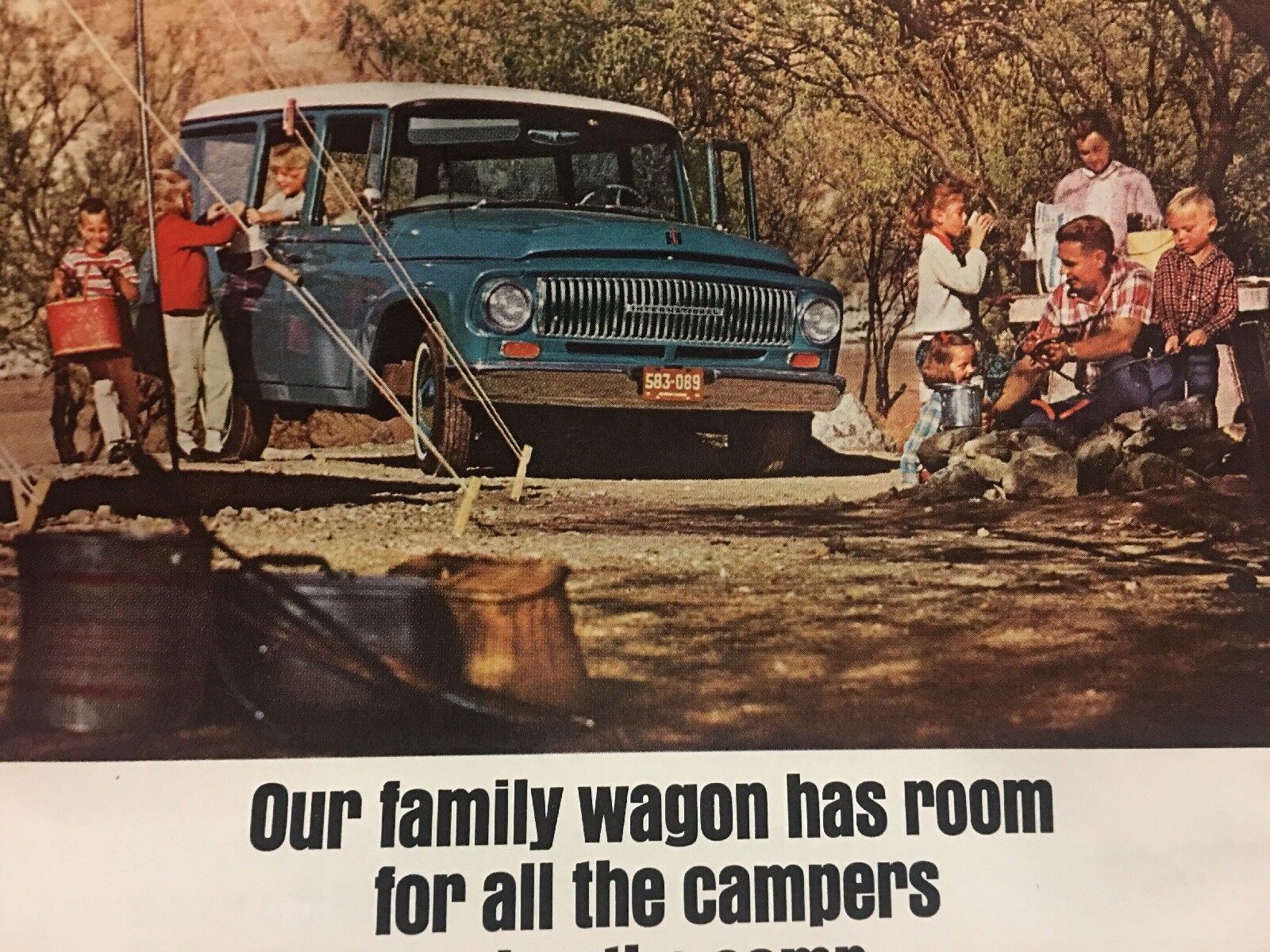 1965 International Harvester Travelall Family Camper Station Wagon Camping Ad