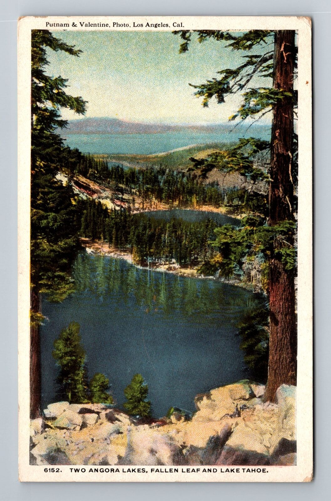 Los Angeles CA-California, Two Angora Lakes, Fallen, Vintage Postcard