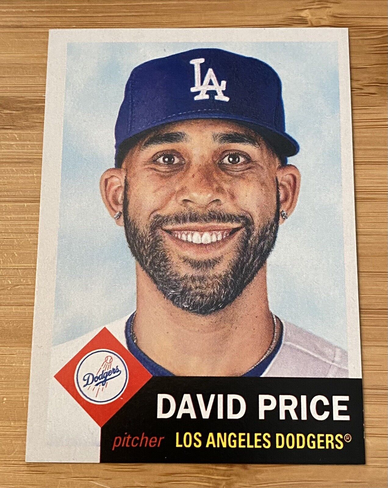 LA Dodgers DAVID PRICE, 2022 Topps Living Card #492 w/Facsimile Auto