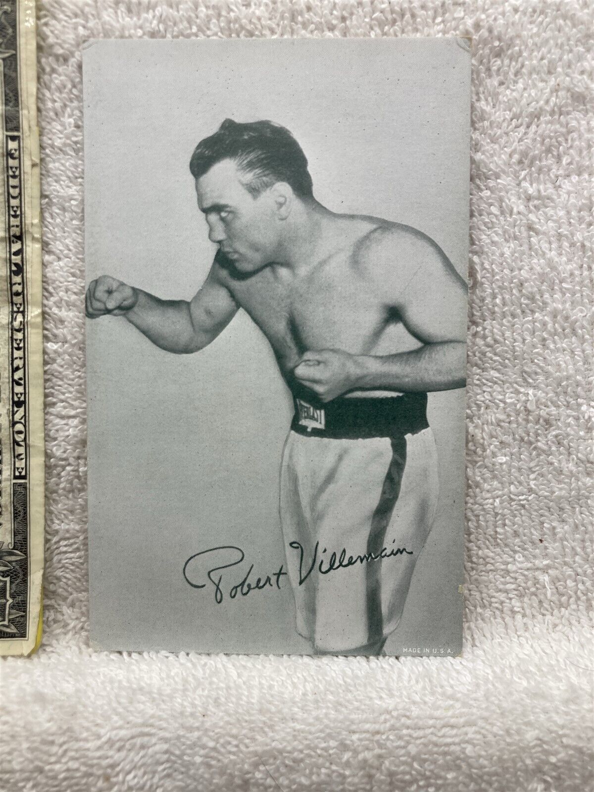Robert Villemain Boxing Arcade Exhibit Card – 1947 – 1966 Vtg