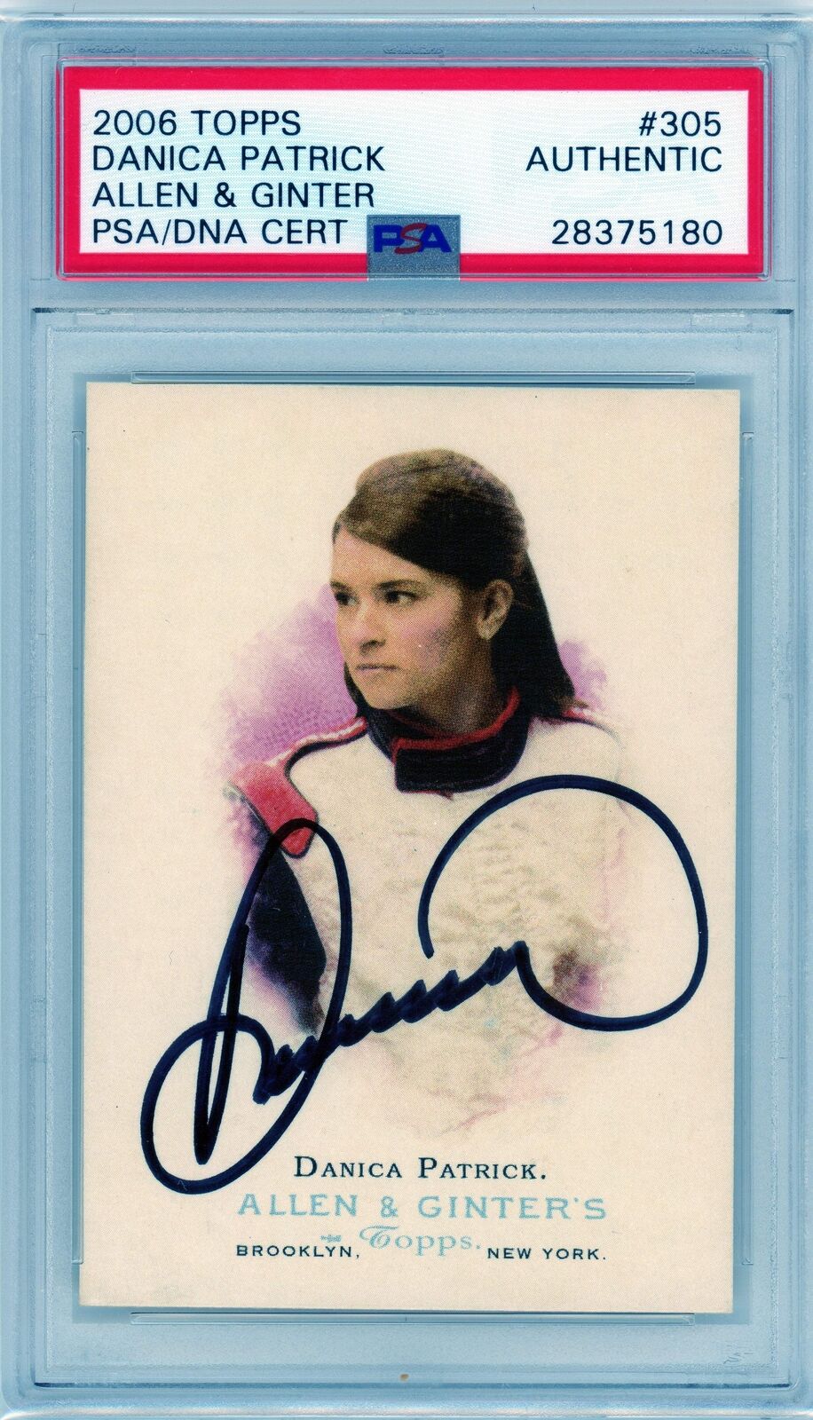 PSA Danica Patrick signed on card auto // Authentic 2006 Topps // Allen and Gint