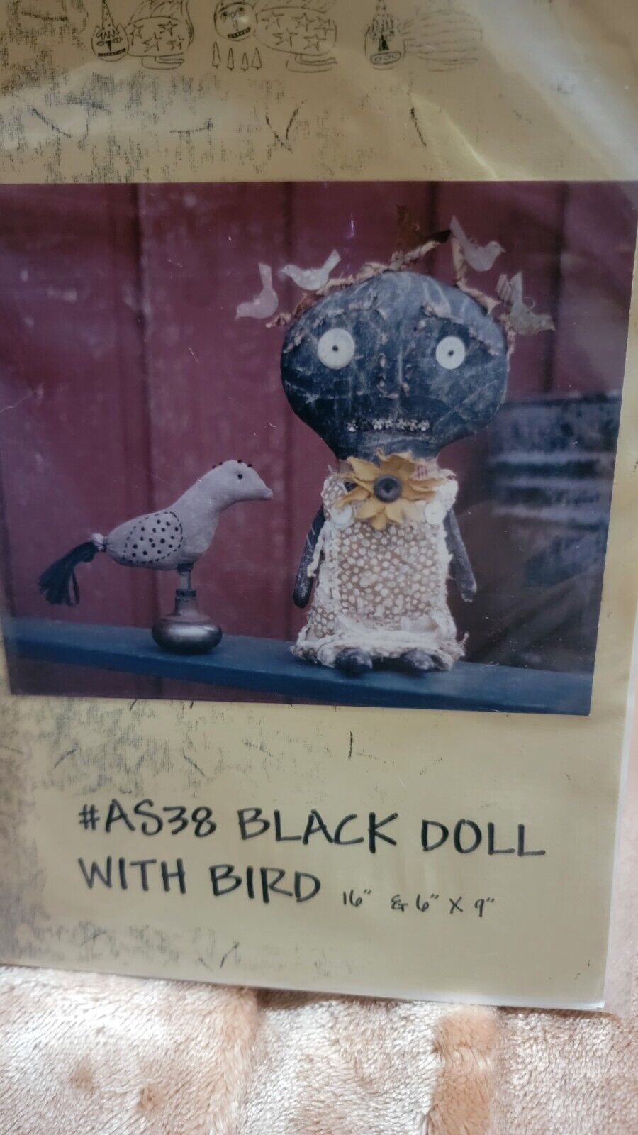 Hickety Pickety Black Doll Sewing Pattern Vintage Primitive Doll 16\
